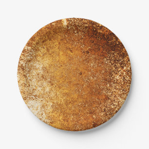 Assiettes En Carton Cuivre rouge de Grunge Patiné Brown
