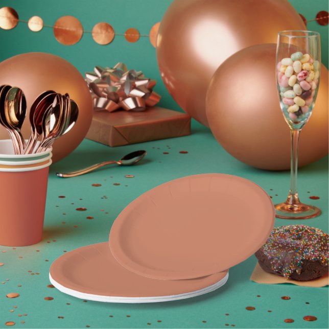 Assiettes En Carton Cuivre rustique tendance - Plaques de papier (Multi)