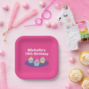 Assiettes En Carton cupcake enfant amusant fête d'anniversaire coutume
