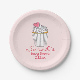 Assiettes En Carton Cupcake rose Personnalisé fille Fête des mariées b