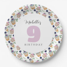 Cupcakes Et Fruits Aquarelle Monogramme