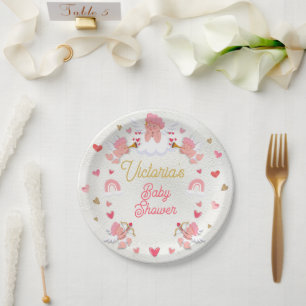 Assiettes En Carton Cupids et cocktails Baby shower Saint Valentin