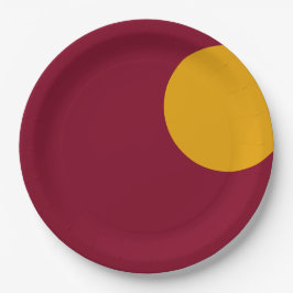 Assiettes En Carton Custom Maroon & Gold Party Paper Plate