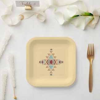 Assiettes En Carton Custom Moroccan Geometric Embroidery 