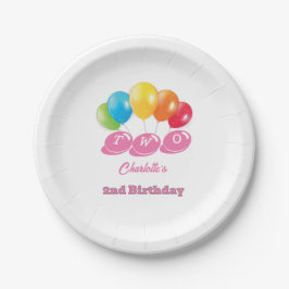 Assiettes En Carton Custom Name 2nd Birthday Girl