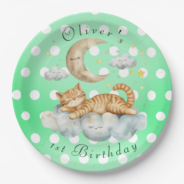 Assiettes En Carton Customizable 1st Birthday (Devant)