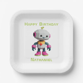 Assiettes En Carton Customizable Robot Kids Paper Plates