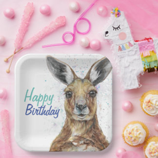 Assiettes En Carton Customize Plate with Joe the Kangaroo