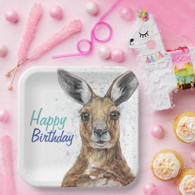 Assiettes En Carton Customize Plate with Joe the Kangaroo (Fête)