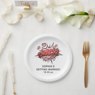 Assiettes En Carton Cute amusant Fête des mariées Mariage rétro