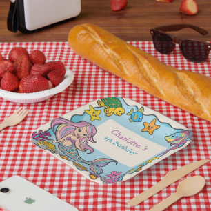 Assiettes En Carton Cute arc-en-ciel sirène poisson tortue étoile Anni