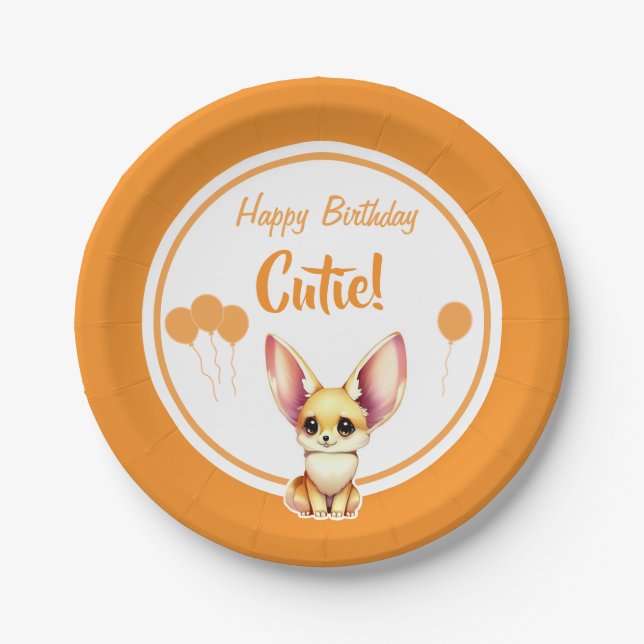 Assiettes En Carton Cute Baby Fennec Fox plaque papier (Devant)