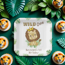 Cute Baby Lion 1er Anniversaire Thème Aquarelle