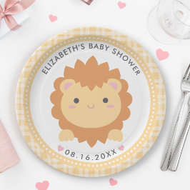 Assiettes En Carton Cute Baby Lion Cub Baby shower neutre genre