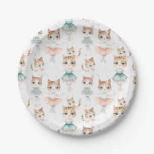 Assiettes En Carton Cute Ballerina Chats Plaque papier