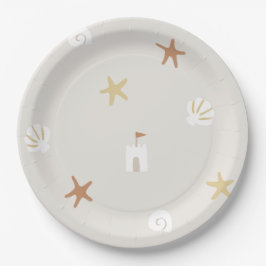 Assiettes En Carton Cute Beach Seashell Sandcastle Starfish