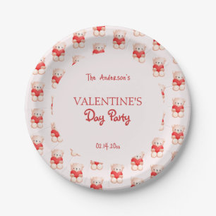 Assiettes En Carton Cute Bear Coeur Saint Valentin