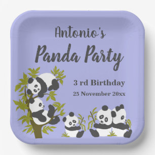 Assiettes En Carton Cute Bear Pandas Party Boy Anniversaire Cadeau