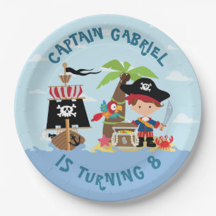 Assiettes En Carton Cute Boy Pirate Party Plaque papier