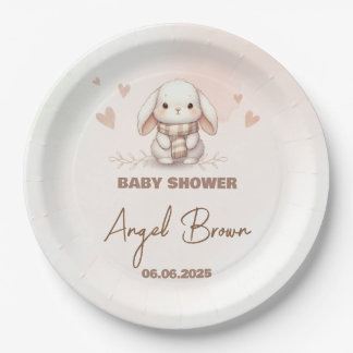 Assiettes En Carton Cute Bunny Baby Shower Favor Sticker