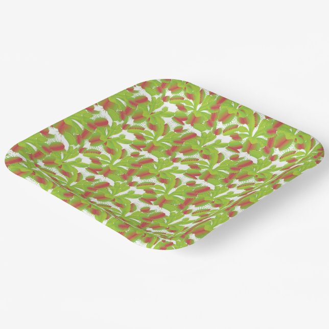 Assiettes En Carton Cute Carnivore Vénus Flytrap Motif (Angulaire)