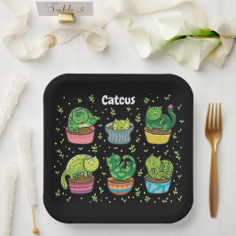 Assiettes En Carton Cute Catcus