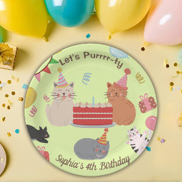 Assiettes En Carton Cute Cats Fête d'anniversaire des enfants