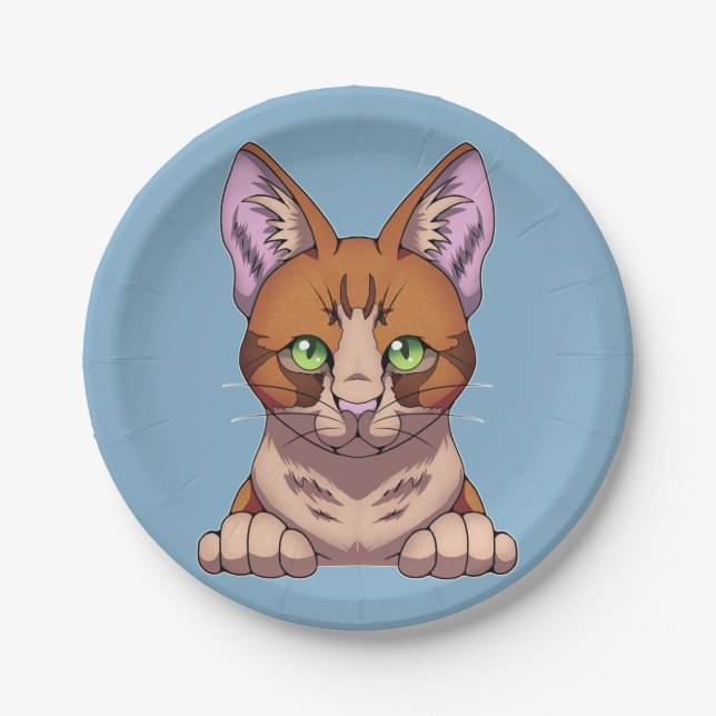 Assiettes En Carton Cute chat (Devant)