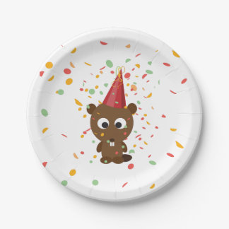 Assiettes En Carton Cute Confetti Party Beaver