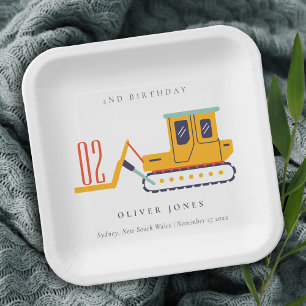 Assiettes En Carton Cute Construction Fourche Ascenseur N'Importe Quel