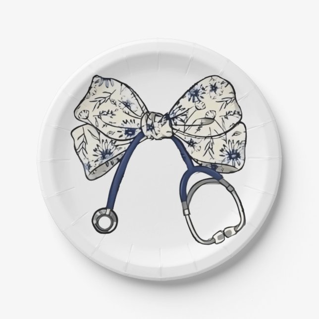 Assiettes En Carton Cute Coquette Bow Coquette Bow Nurse Nurse (Devant)