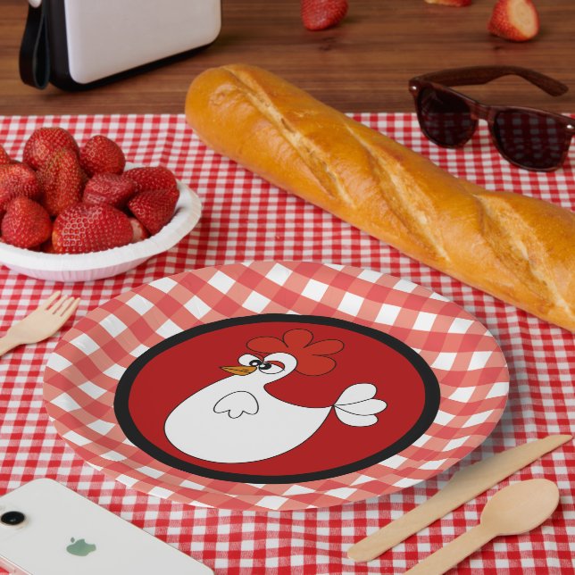 Assiettes En Carton Cute Country poulet Grange (Pique-nique)