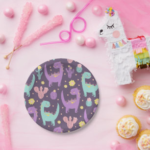 Assiettes En Carton Cute Dinosaur