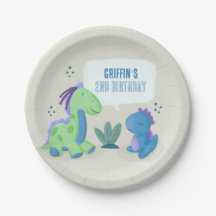 Cute Dinosaur Anniversaire Plaques Papier