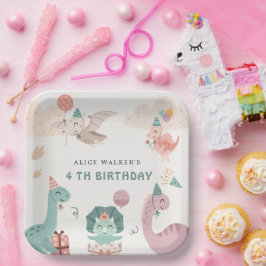 Assiettes En Carton Cute Dinosaur Fête Animaux Anniversaires de enfant