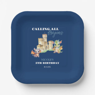 Assiettes En Carton Cute Dragons Castle Fairytale Marine Anniversaire