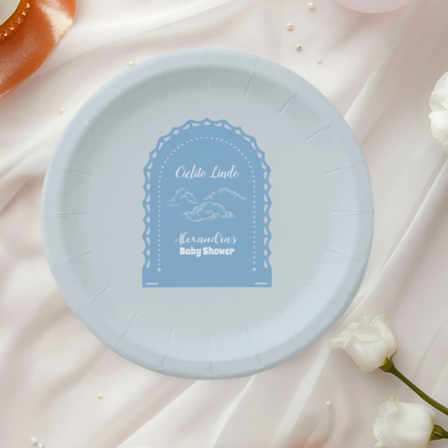 Assiettes En Carton Cute Dusty Blue Cielito Lindo (Créateur téléchargé)