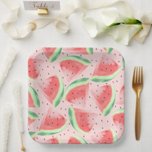 Assiettes En Carton Cute Eté Kawaii Aquarelle