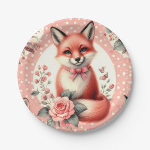 Assiettes En Carton Cute Floral Baby Fox