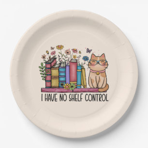 Assiettes En Carton Cute Floral Livres et Chat