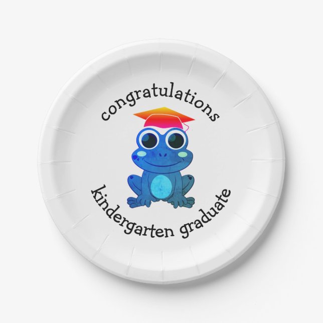 Assiettes En Carton Cute Frog Custom Kindergarten Graduation (Devant)