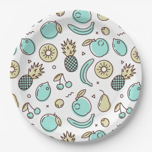 Assiettes En Carton Cute Fruit Motif Summery Thème
