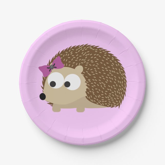 Assiettes En Carton Cute Girl Hedgehog (Devant)