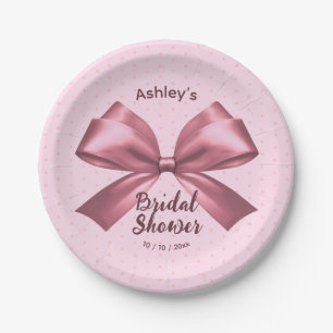 Assiettes En Carton Cute Girl Rose Satin Aesthétique Bow