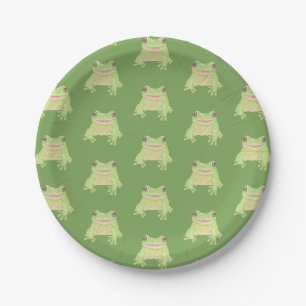 Assiettes En Carton Cute Green Tree Frog - transsp motif.