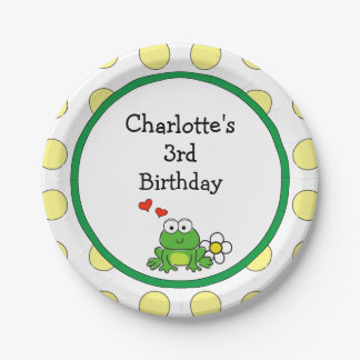 Assiettes En Carton Cute grenouille Anniversaire Plaque papier