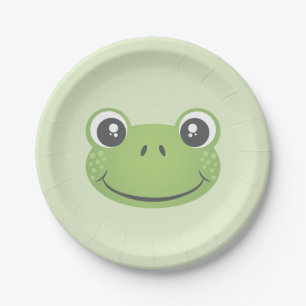 Assiettes En Carton Cute Grenouille verte Plaque de papier
