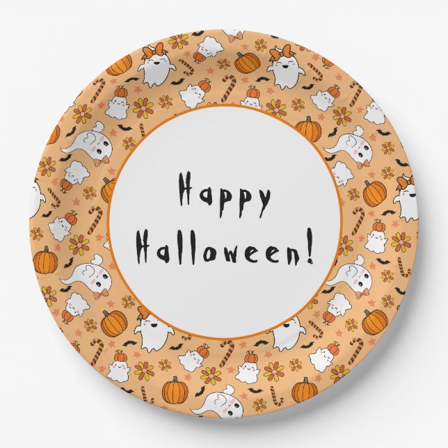 Assiettes En Carton Cute Halloween (Devant)