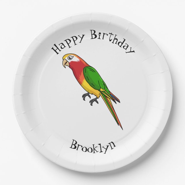 Assiettes En Carton Cute happy parrot (Devant)