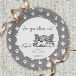 Assiettes En Carton Cute Kitty Chat Baby shower neutre genre